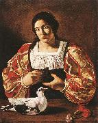 Woman with a Dove sdv Caravaggio